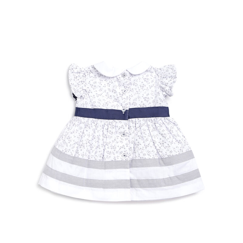 Girls Grey Printed Short Sleeve Dress image number 1